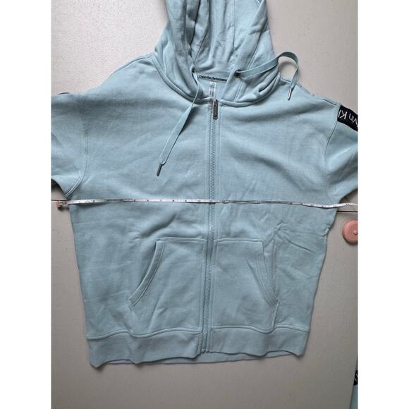 Calvin Klein Women's Fleece Logo Stripe Full Zip Hoodie NWT SEA LEVEL SIZE M - Picture 6 of 8